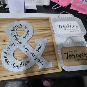 Decorative Ampersand and Wall Plaques Set